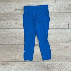 Lululemon athletic blue legging 3/8 calf woman size 10 butter soft high waist
